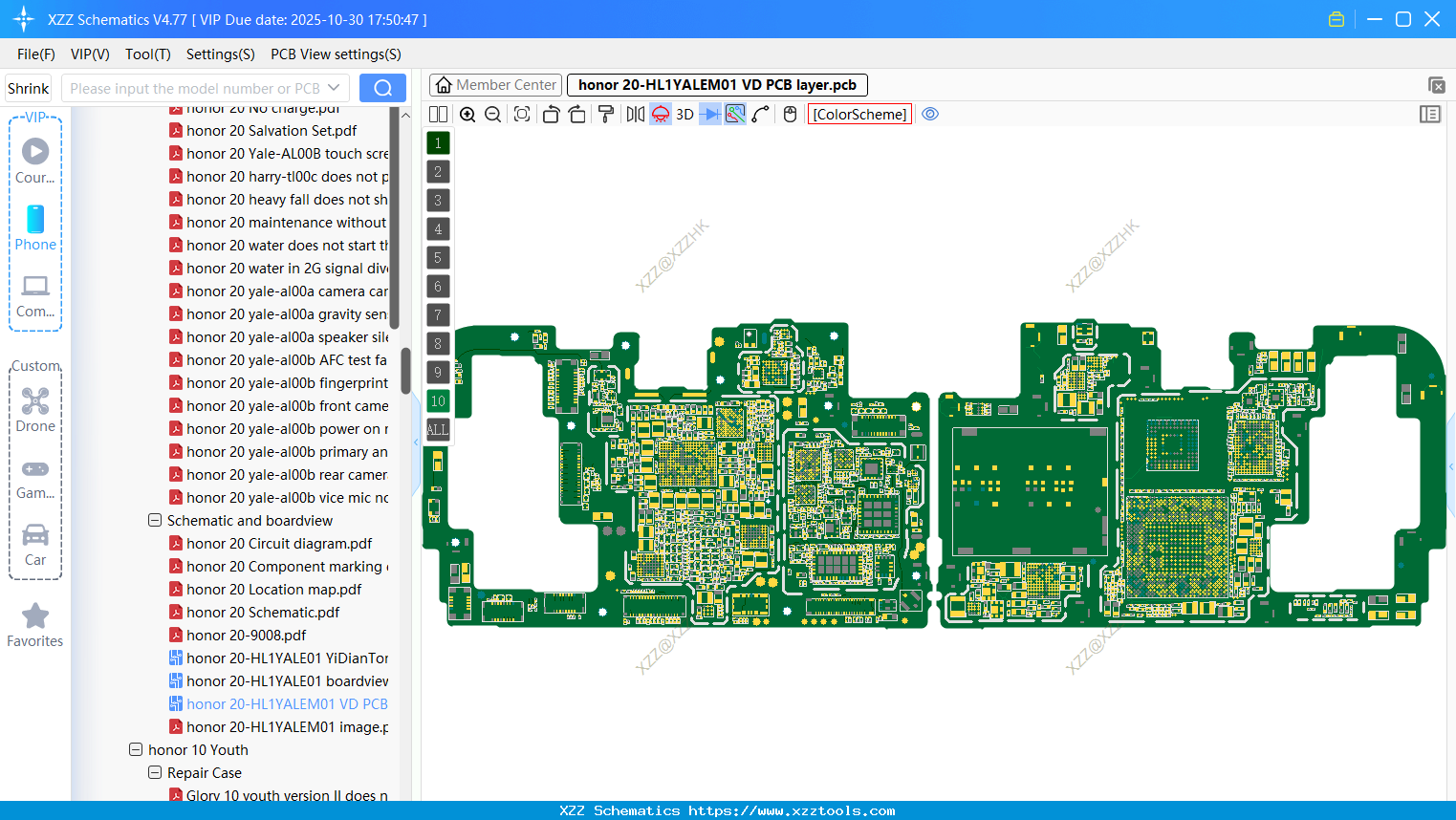 Honor 20-HL1YALEM01 VD PCB Layer